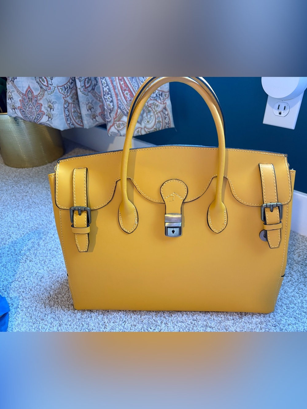 Lisa Minardi Zoya Leather Satchel Yellow